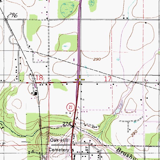 Topographic Map of Old Ship Church, AL