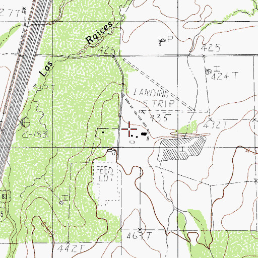 Topographic Map of J E Hendrickson, TX
