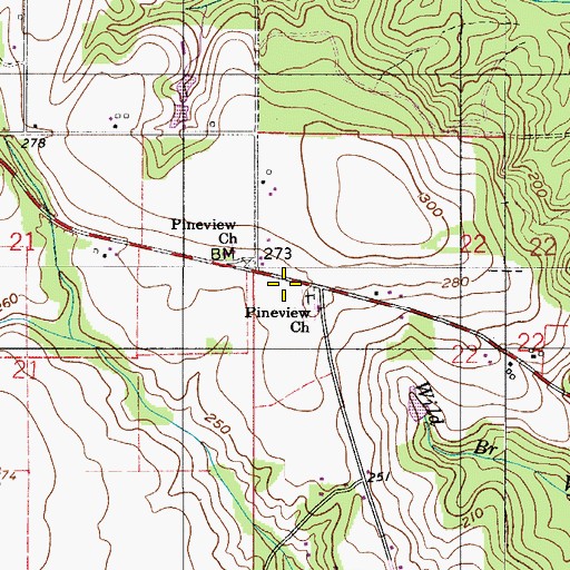 Topographic Map of Pineview School, AL