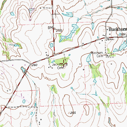 Topographic Map of Jackson Cemetery, TX