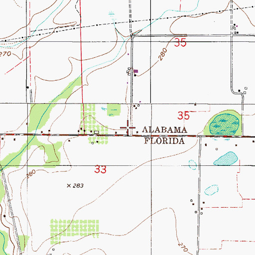 Topographic Map of Salem Community Club, AL