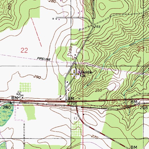Topographic Map of Sardis Church Cemetery, AL