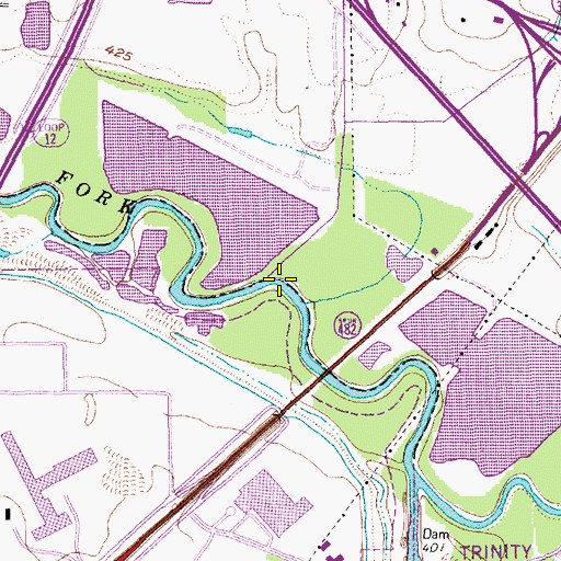 Topographic Map of Joes Creek, TX