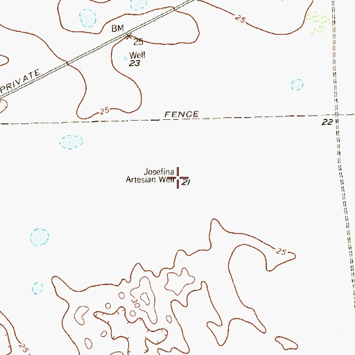 Topographic Map of Josefina Artesian Well, TX