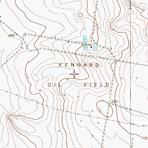 Topographic Map of Kennard Oil Field, TX
