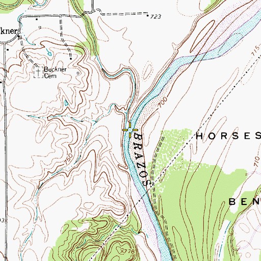 Topographic Map of Kickapoo Creek, TX