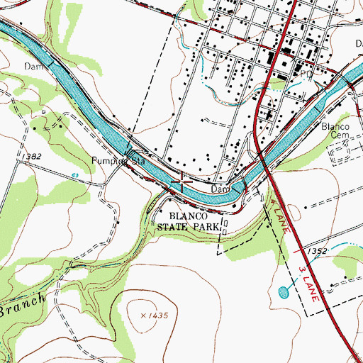 Topographic Map of Koch Branch, TX
