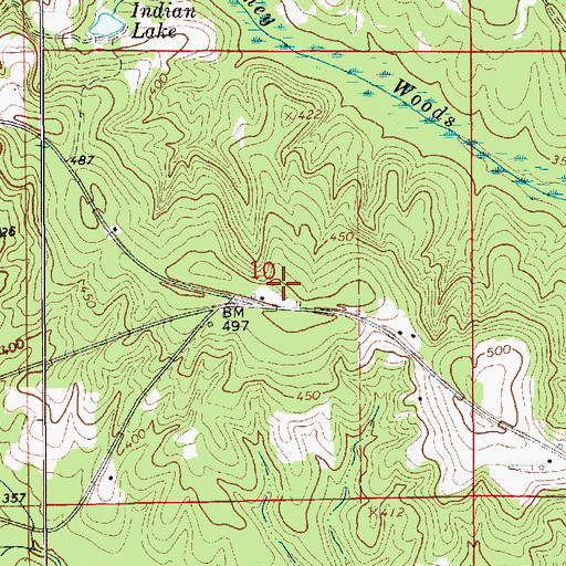 Topographic Map of Green Store (historical), AL