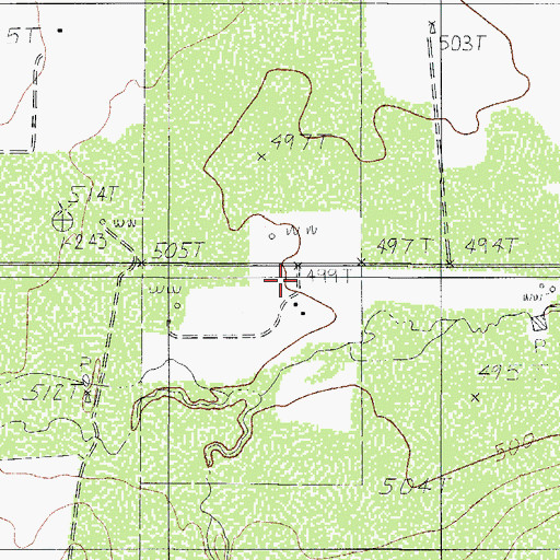 Topographic Map of L Martin, TX