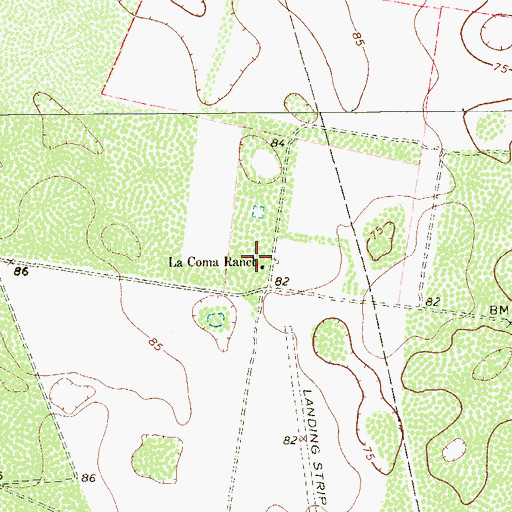 Topographic Map of La Coma Ranch, TX
