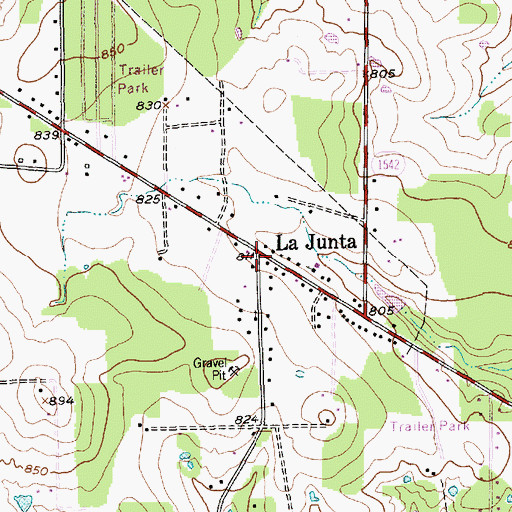 Topographic Map of La Junta, TX