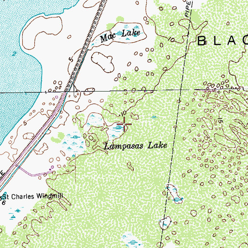 Topographic Map of Lampasas Lake, TX