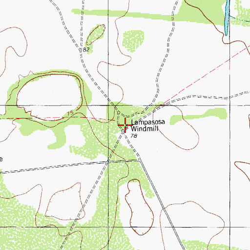 Topographic Map of Lampasosa Windmill, TX