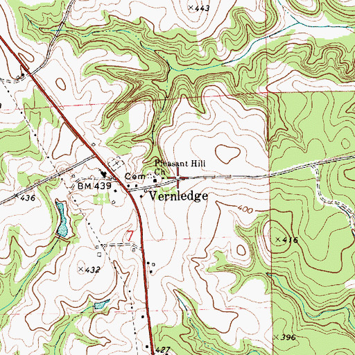 Topographic Map of Pleasant Hill School (historical), AL