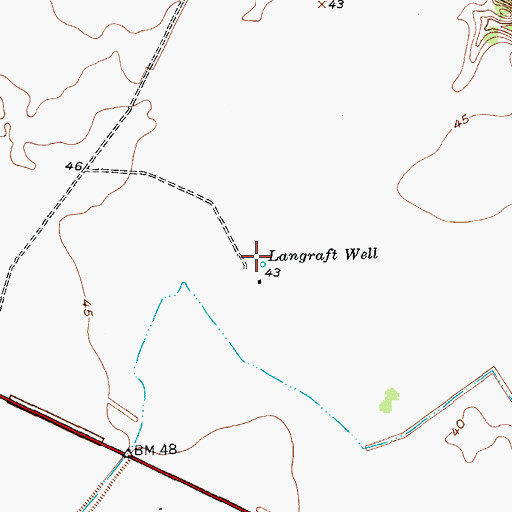 Topographic Map of Langraft Well, TX