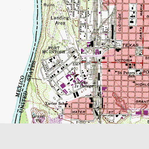 Topographic Map of Laredo Community College, TX