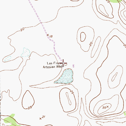 Topographic Map of Las Flores Artesian Well, TX