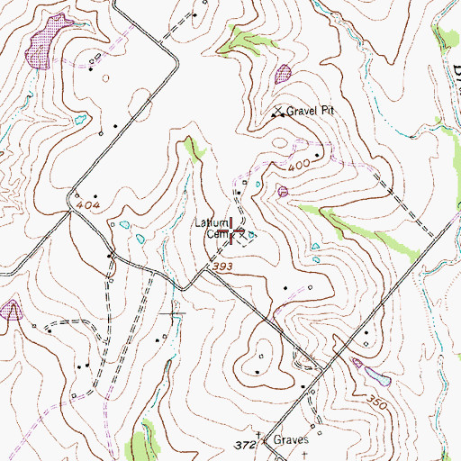 Topographic Map of Latium Cemetery, TX