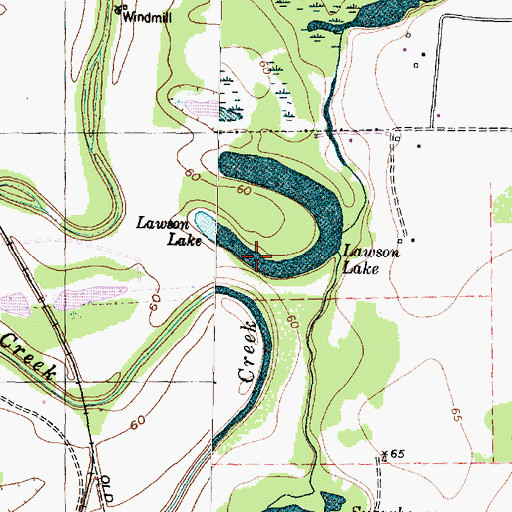 Topographic Map of Lawson Lake, TX