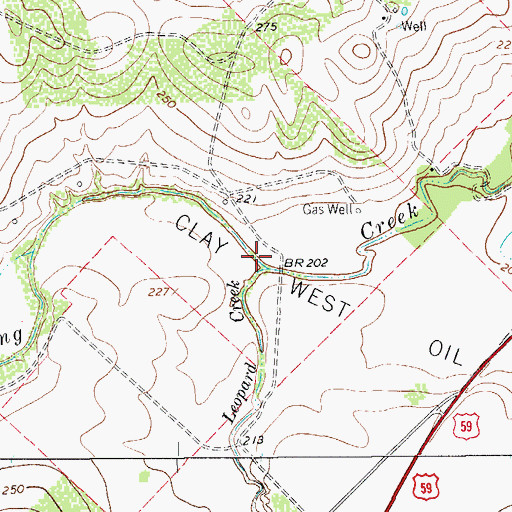 Topographic Map of Leopard Creek, TX