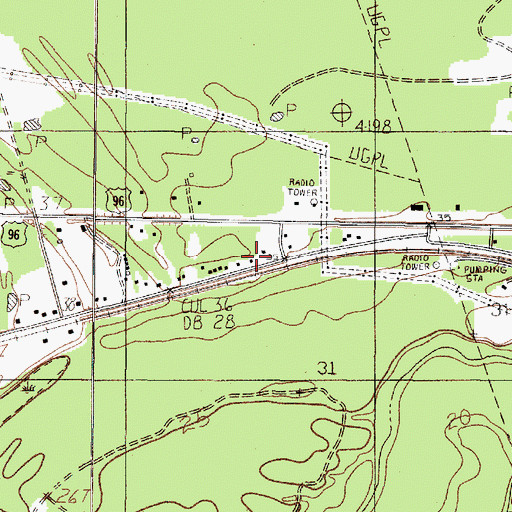Topographic Map of Lillard, TX