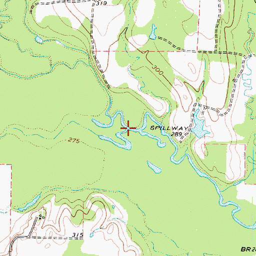 Topographic Map of Lilly Creek, TX