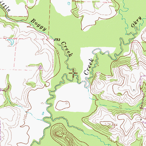 Topographic Map of Little Boggy Creek, TX