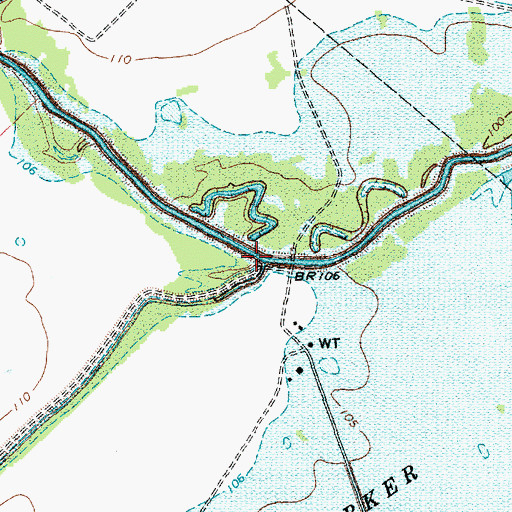 Topographic Map of Little Prong, TX