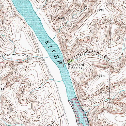 Topographic Map of Little Satan Creek, TX