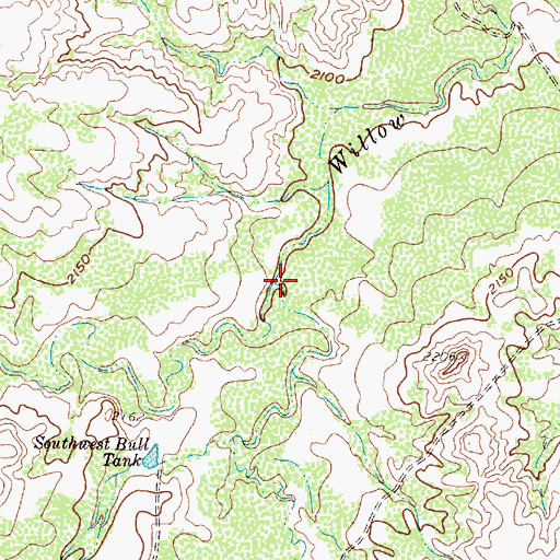 Topographic Map of Little Willow Creek, TX