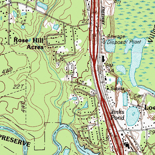 Topographic Map of Loeb, TX
