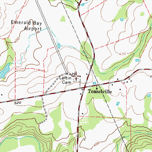 Topographic Map of Loftin Cemetery, TX