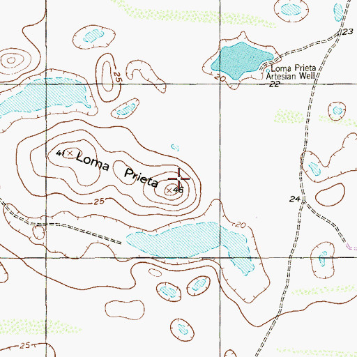 Topographic Map of Loma Prieta, TX
