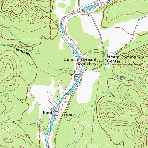 Topographic Map of Long Hollow, TX