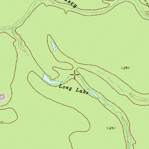 Topographic Map of Long Lake, TX
