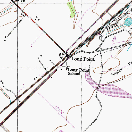 Topographic Map of Long Point School, TX
