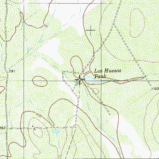 Topographic Map of Los Tanques Creek, TX