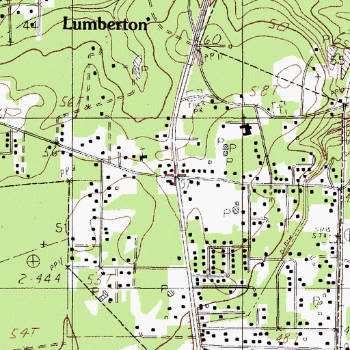 Topographic Map of Lumberton, TX