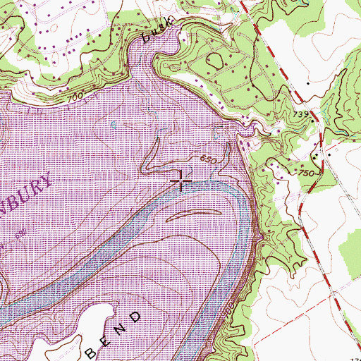 Topographic Map of Lusk Branch, TX