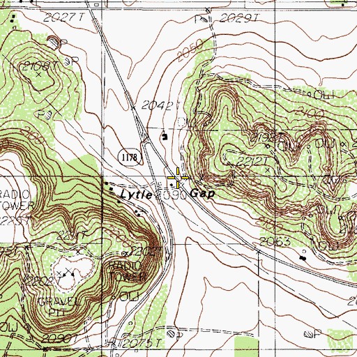 Topographic Map of Lytle Gap, TX