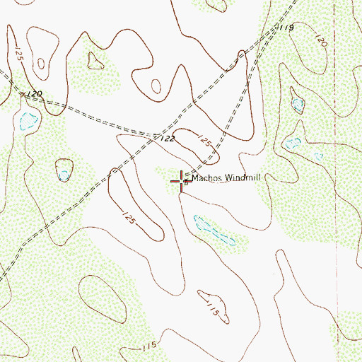 Topographic Map of Machos Windmill, TX