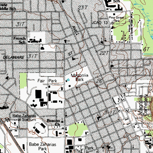 Topographic Map of Magnolia Park, TX