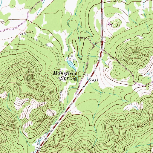 Topographic Map of Mansfield Spring, TX