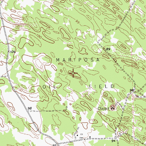 Topographic Map of Mariposa Oil Field, TX