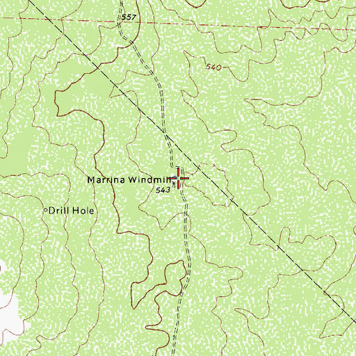 Topographic Map of Marrina Windmill, TX