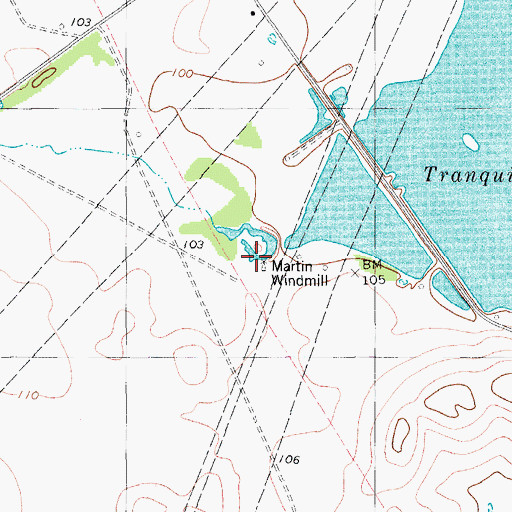 Topographic Map of Martin Windmill, TX