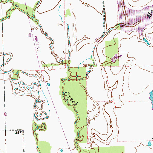 Topographic Map of Massey Branch, TX
