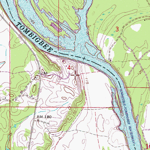 Topographic Map of Clanton Landing (historical), AL