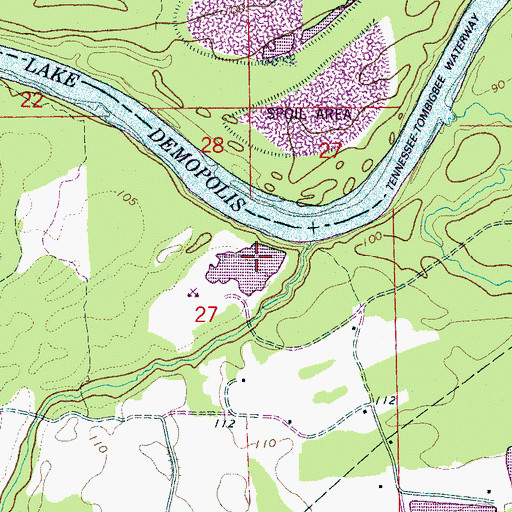 Topographic Map of Clays Bar, AL