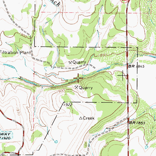 Topographic Map of McCall Branch, TX